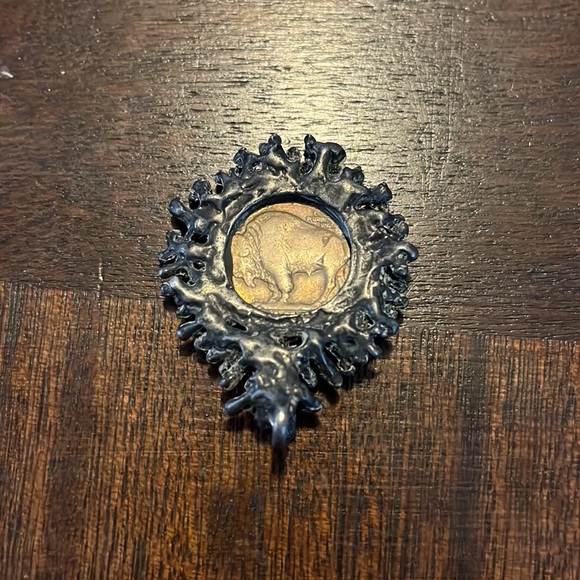 Brutalist Buffalo Coin Pendant - Picture 2 of 5